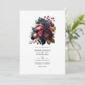 Invitation Mariage floral de la Bourgogne et de la Marine (Debout devant)