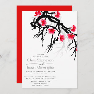 Invitation Mariage Floral de la branche florale japonaise