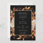 Invitation Mariage floral de la chute noire (Devant)