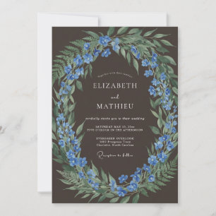 Invitation Mariage Floral de la Forêt Bleue Embrasse
