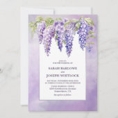 Invitation Mariage floral de la glycine violette (Devant)