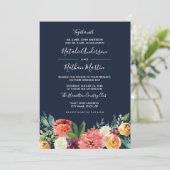 Invitation Mariage floral de la marine de pêche de Bourgogne (Debout devant)