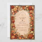 Invitation Mariage Floral de la Moisson d'Automne (Devant)