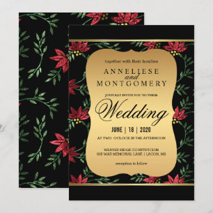 Invitation Mariage floral de la Parties scintillant rouge vic