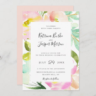 Invitation Mariage floral de la pinte de chair