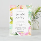Invitation Mariage floral de la pinte de chair (Debout devant)