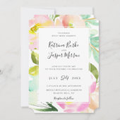Invitation Mariage floral de la pinte de chair (Devant)