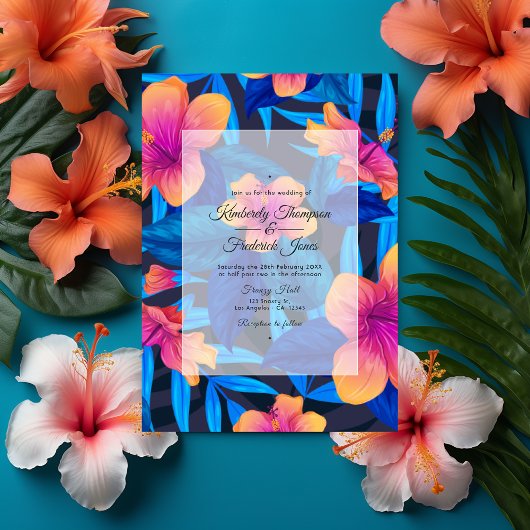 Invitation Mariage Floral de la plage d'été