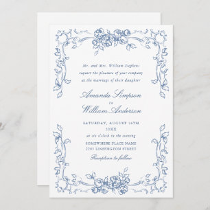 Invitation Mariage Floral de la Renaissance