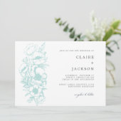 Invitation Mariage floral de l'anémone de Sage (Debout devant)