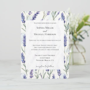 Invitation Mariage floral de lavande romantique