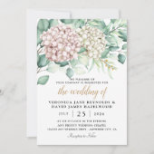 Invitation Mariage floral de l'Élégant Rose vert d'Hydrangea (Devant)