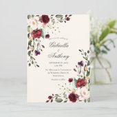 Invitation Mariage floral de l'Eucalyptus de Bourgogne (Debout devant)