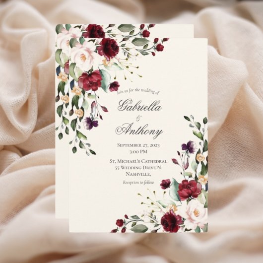 Invitation Mariage floral de l'Eucalyptus de Bourgogne