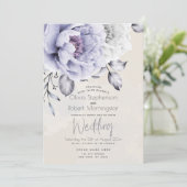 Invitation MARIAGE | Floral de Lilac rustique et d'Albâtre (Debout devant)