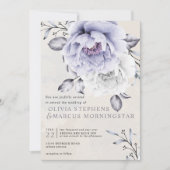 Invitation Mariage | Floral de Lilac rustique et d'Albâtre (Devant)