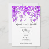 Invitation Mariage floral de l'orchidée d'aquarelle violette (Devant)