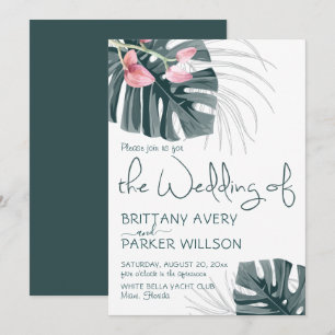 Invitation Mariage floral de l'orchidée tropicale