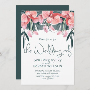 Invitation Mariage floral de l'orchidée tropicale
