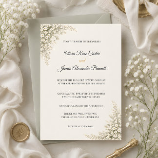 Invitation Mariage Floral de Luxe Bébé's Breath