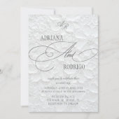 Invitation Mariage Floral de Luxe Monogramme (Devant)