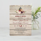 Invitation Mariage floral de Marsala de Bourgogne (Debout devant)