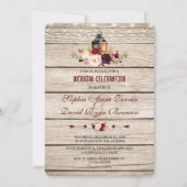 Invitation Mariage floral de Marsala de Bourgogne (Devant)