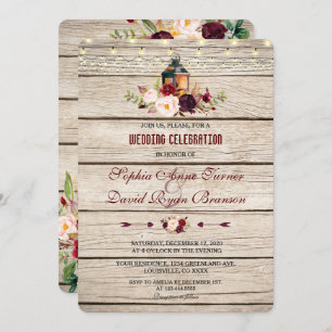 Invitation Mariage floral de Marsala de Bourgogne