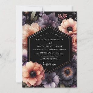 Invitation Mariage Floral de Minuit aux Prunes