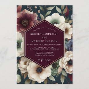 Invitation Mariage Floral de Minuit Bordeaux
