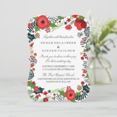 Invitation Mariage floral de Noël - Avec les familles (Debout devant)