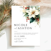 Invitation Mariage floral de Noël moderne
