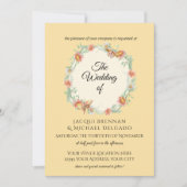 Invitation Mariage floral de papillon jaune et à la menthe (Devant)