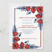 Invitation Mariage floral de pavot personnalisé (Devant)
