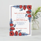 Invitation Mariage floral de pavot personnalisé (Debout devant)