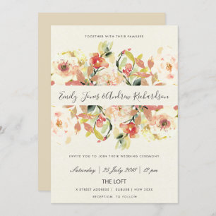 INVITATION MARIAGE FLORAL DE PEACH PEACH ROSE