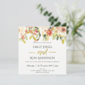 INVITATION MARIAGE FLORAL DE PEACH PEACH ROSE (Debout devant)