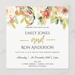 INVITATION MARIAGE FLORAL DE PEACH PEACH ROSE