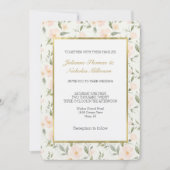 Invitation Mariage Floral de Pêche (Devant)
