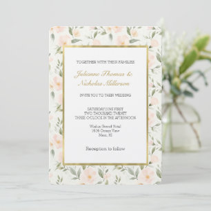 Invitation Mariage Floral de Pêche