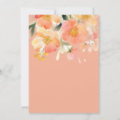 Invitation Mariage Floral de Pêche Orange Aquarelle moderne (Dos)