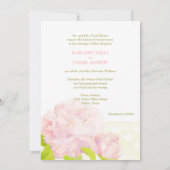 Invitation Mariage floral de pivoine de printemps (Dos)