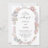 Invitation Mariage floral de pivoine rose romantique (Devant)
