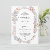 Invitation Mariage floral de pivoine rose romantique (Debout devant)