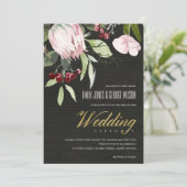 Invitation Mariage floral de pomme rose bordeaux (Debout devant)