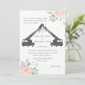 Invitation Mariage floral de pompier (Debout devant)