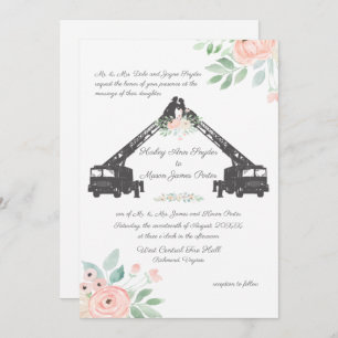 Invitation Mariage floral de pompier