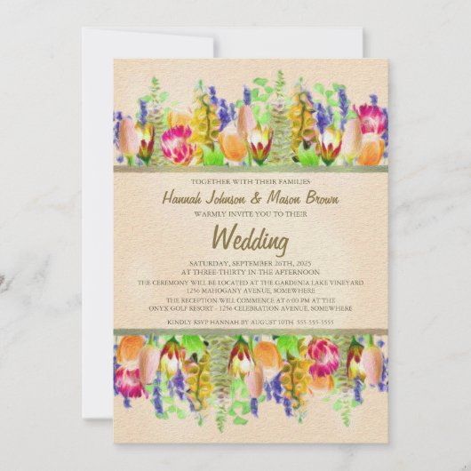 Invitation Mariage floral de printemps (Devant)