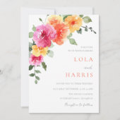 Invitation Mariage floral de printemps coloré (Devant)