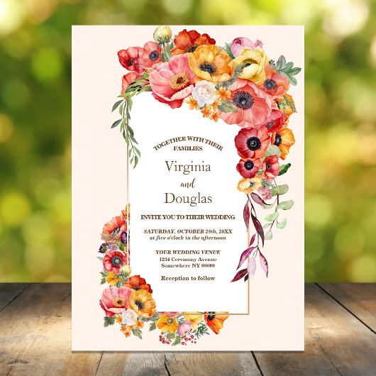 Invitation Mariage floral de printemps coloré